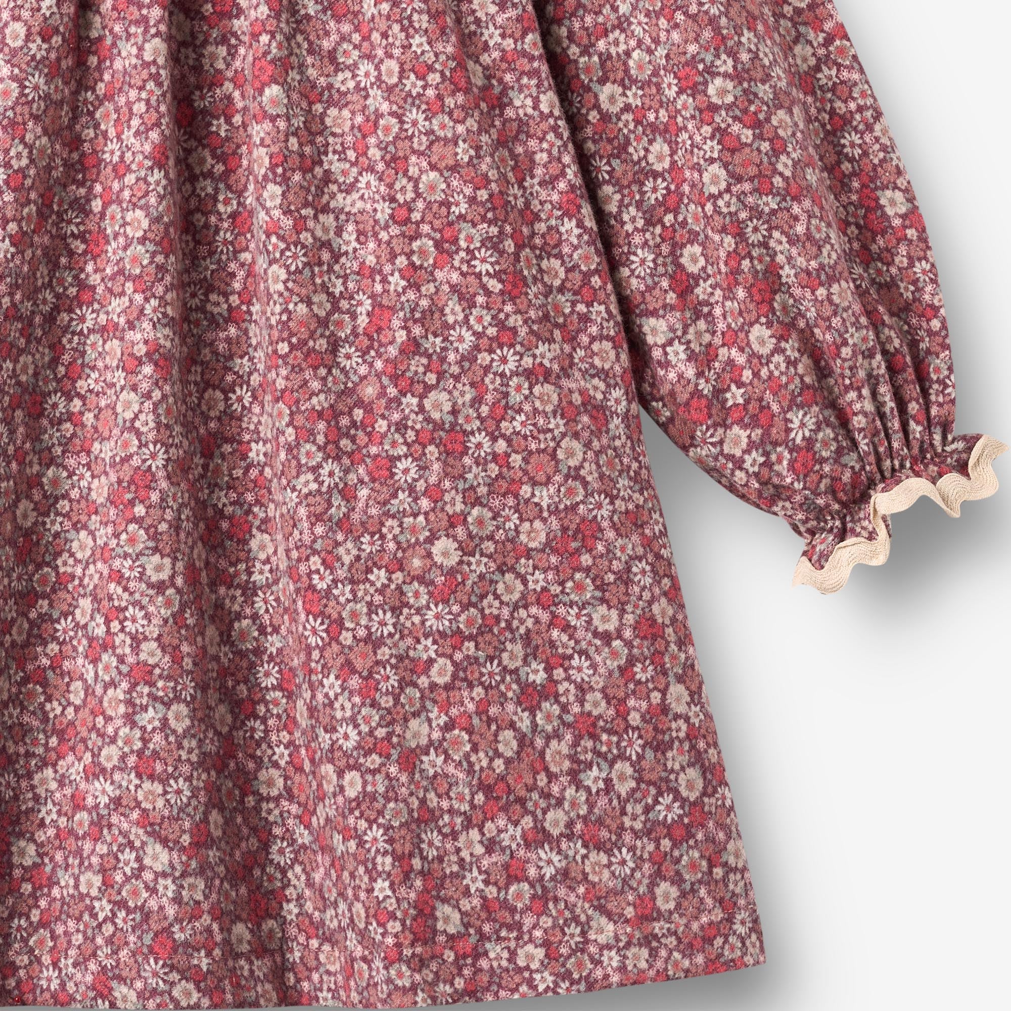 wheat-elvira-dress-l-s-kollar-kinderkleid-grape-flowers-bio-baumwolle image 3