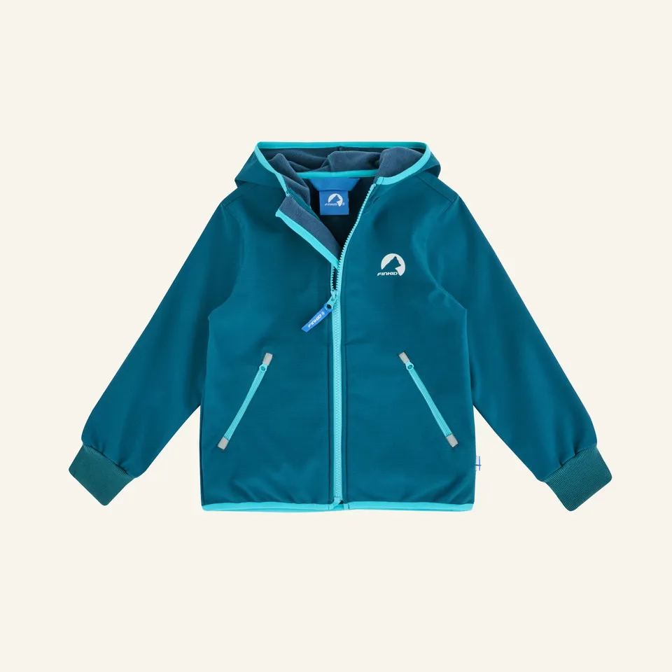 finkid-husky-kataja-shell-softshelljacke-kinder-ocean-peacock-fleece image 1