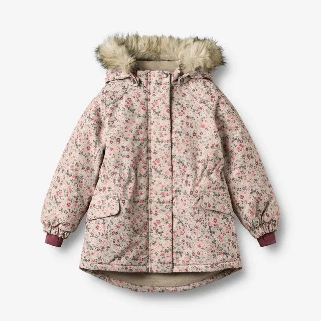 wheat-mathilde-grey-moon-flowers-winterjacke-m-dchen-wasserdicht image 1