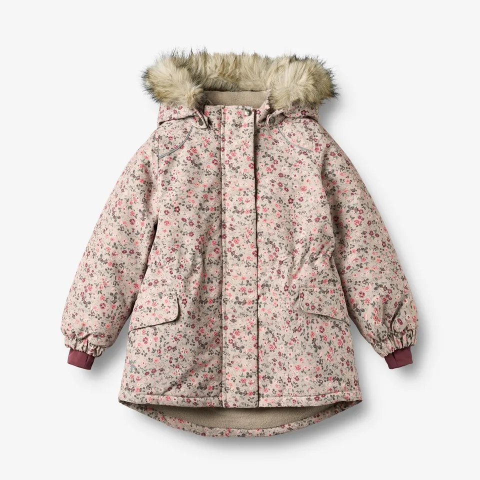 wheat-mathilde-grey-moon-flowers-winterjacke-m-dchen-wasserdicht image 1
