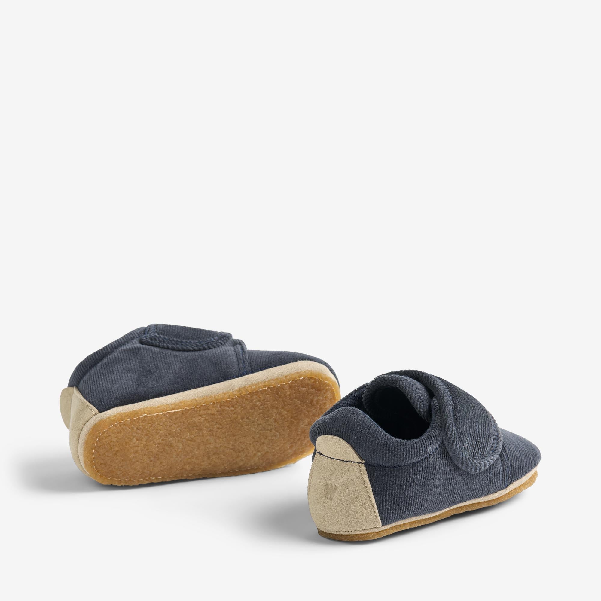 wheat-sasha-hausschuhe-kinder-navy-cord-klett-bio-baumwolle image 2