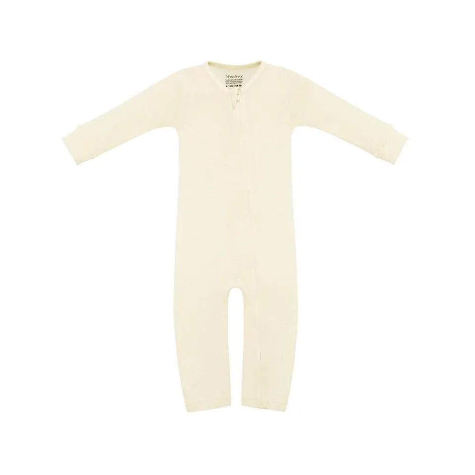 woolrex-baby-strampler-ohne-fuss-creme-62-68-merinowolle image 1