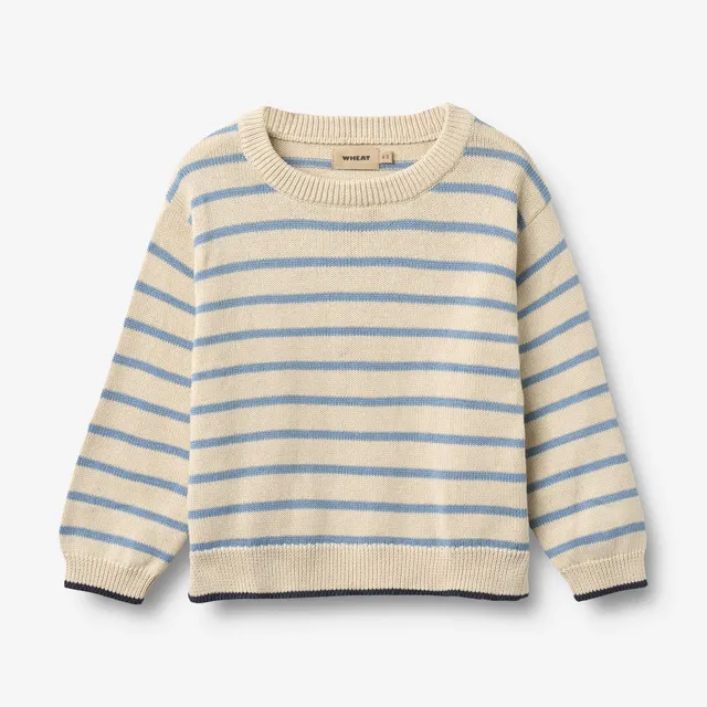 wheat-morgan-strickpullover-faded-denim-stripe-bio image 1
