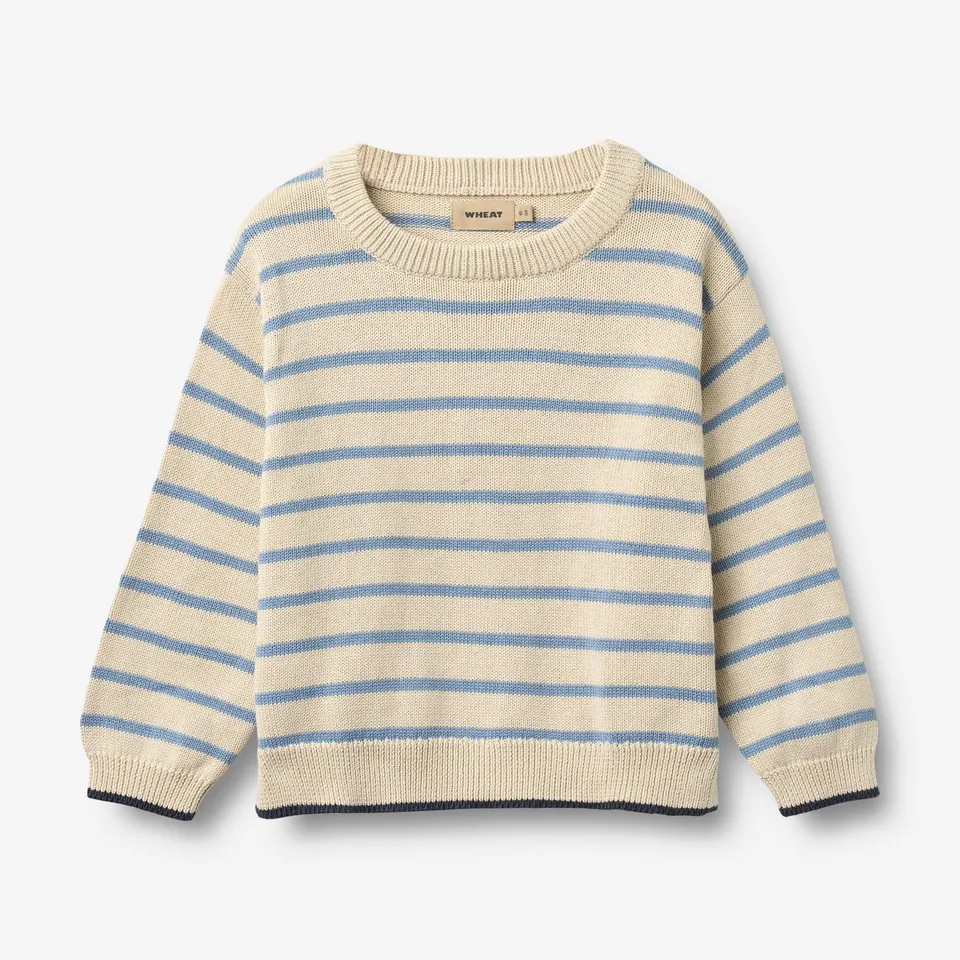 wheat-morgan-strickpullover-faded-denim-stripe-bio image 1