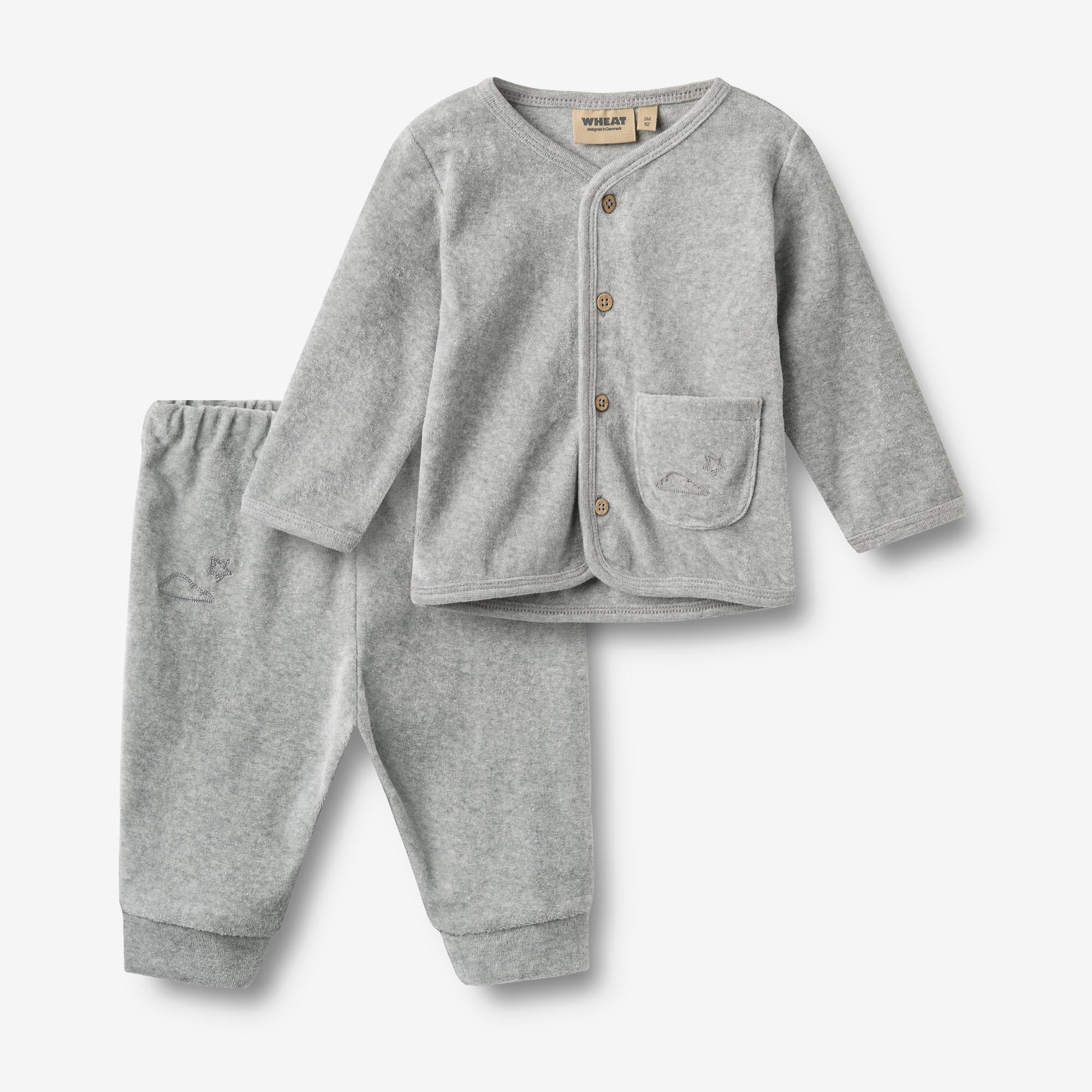 wheat-toto-set-cardigan-hose-melange-grey-bio image 1