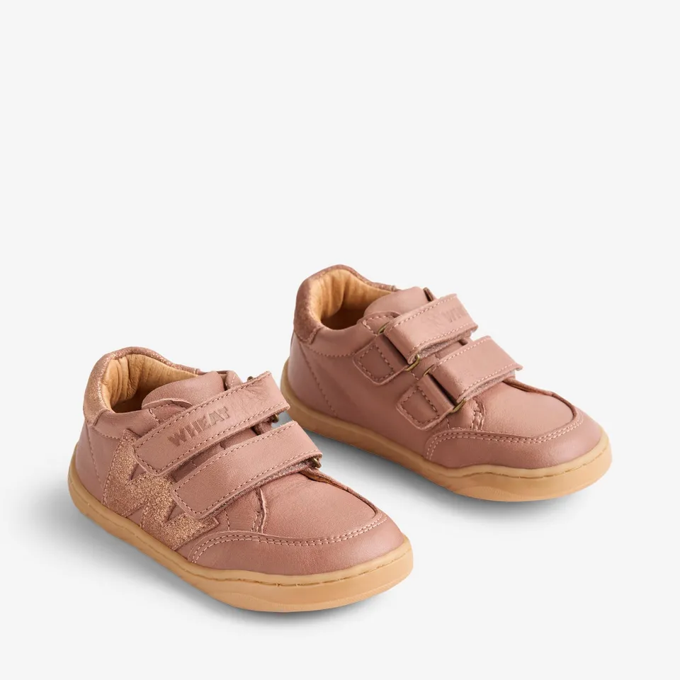 wheat-barres-sneaker-rose-leder-barfu-schuh-klett image 1