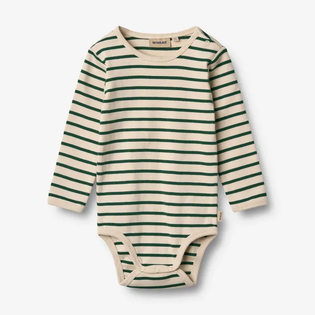 wheat-clothing-berti-langarmbody-green-stripe-bio-baumwolle image 1