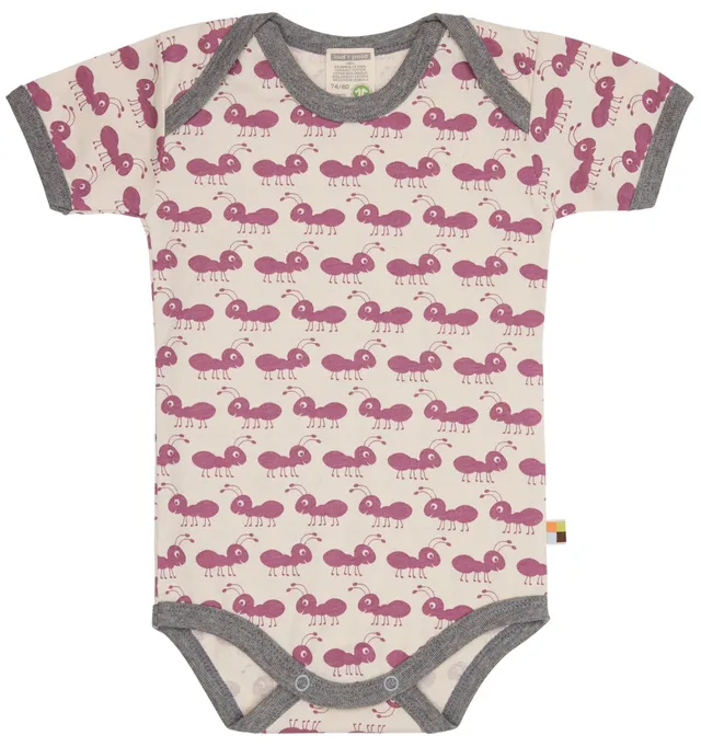 loud-proud-classics-body-ameisen-kurzarmbody-grape-62-68-bio image 1