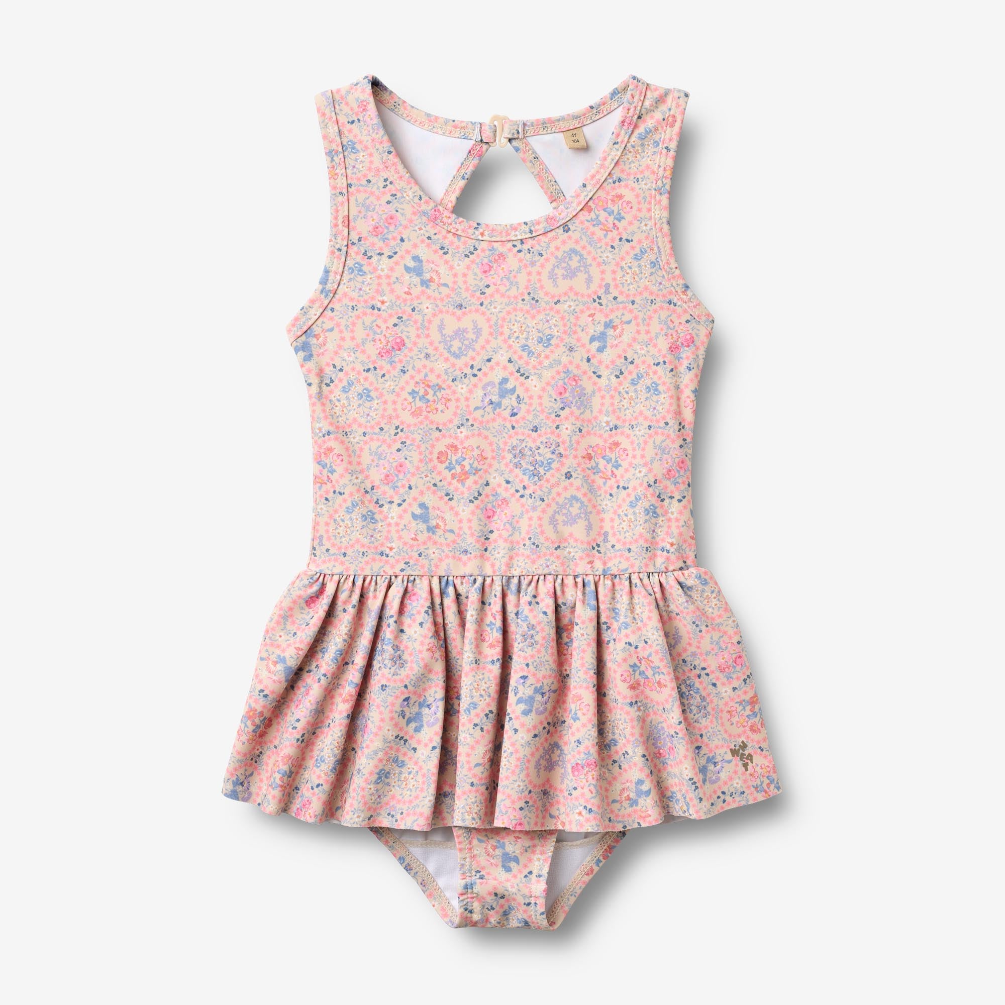 wheat-erna-swimsuit-m-dchen-badeanzug-pink-heart-flowers-uv-schutz image 1