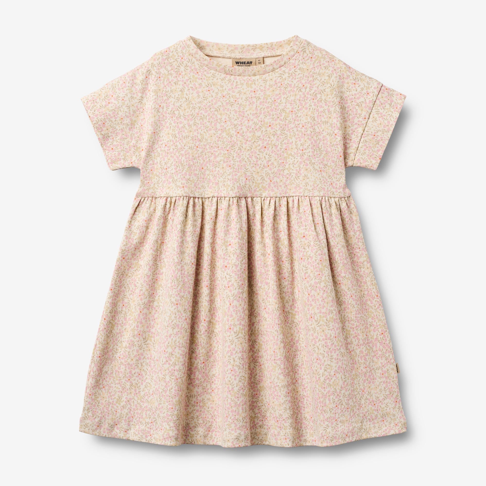 wheat-emilie-jerseykleid-coral-flowers-m-dchen-bio-baumwolle image 1