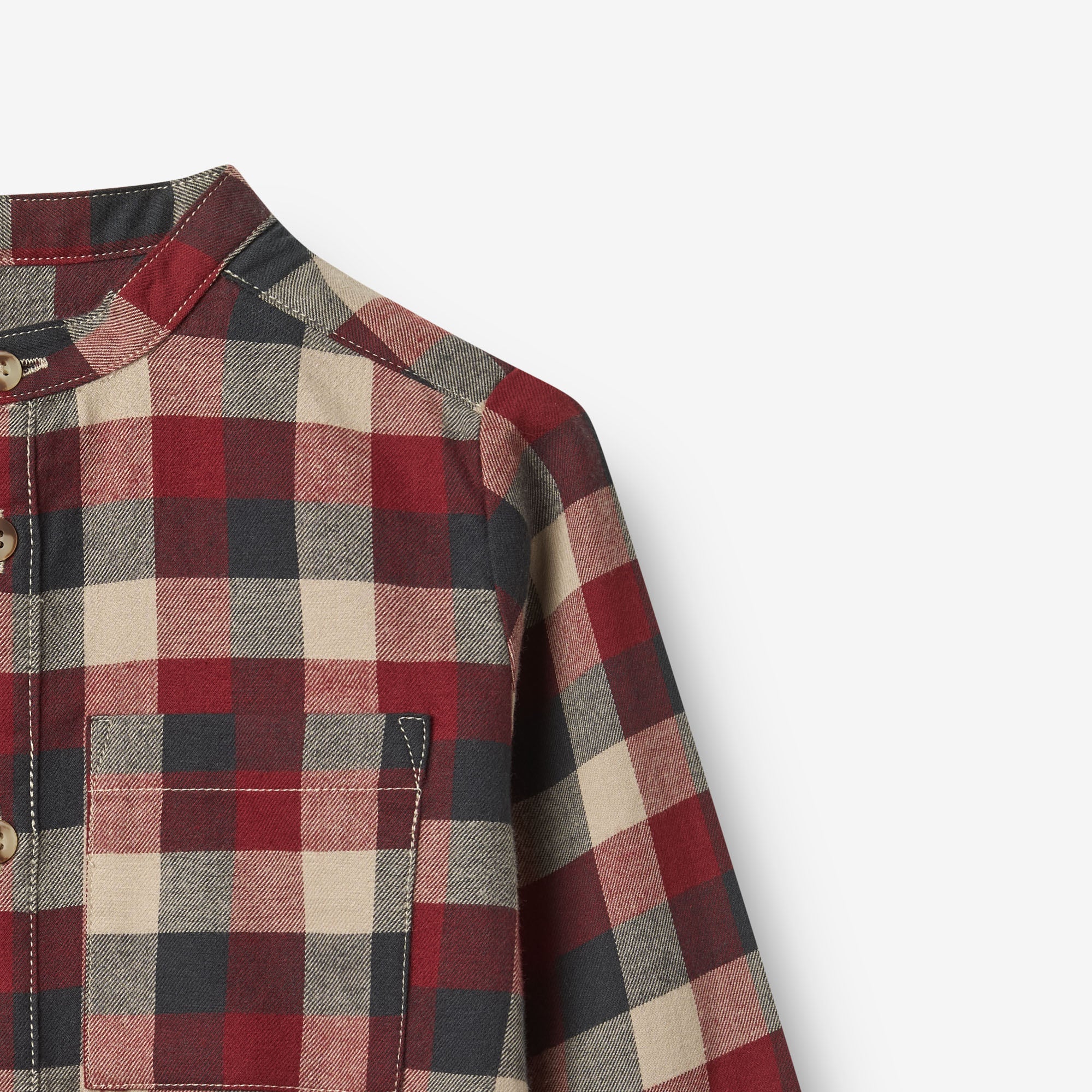 wheat-willum-hemd-red-blue-check-flanell-bio image 4