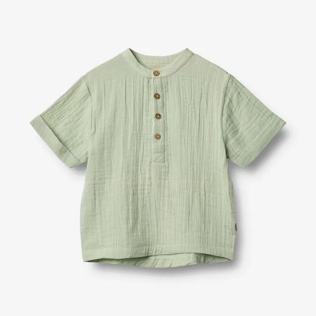 wheat-svend-kurzarm-hemd-soft-mint-bio-baumwolle-kinder image 1