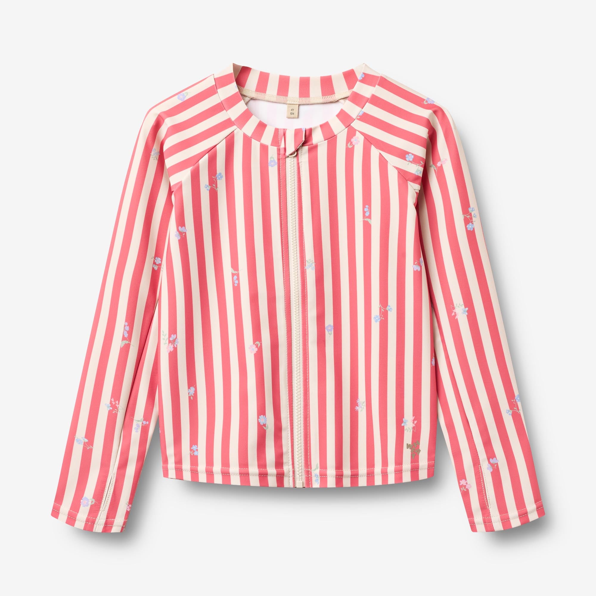 wheat-clothing-swim-t-shirt-ada-badeshirt-red-stripe-flowers-uv-40 image 1
