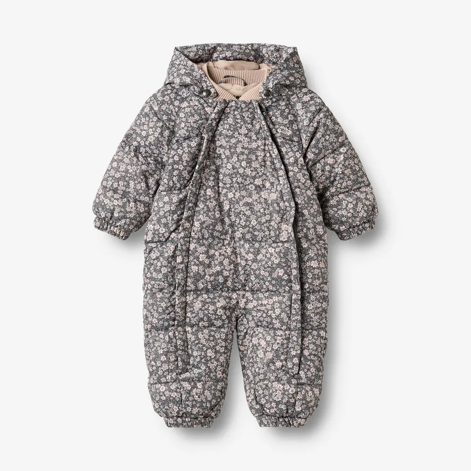 wheat-edem-schneeoverall-dark-charcoal-flowers-recyclingpolyester image 1