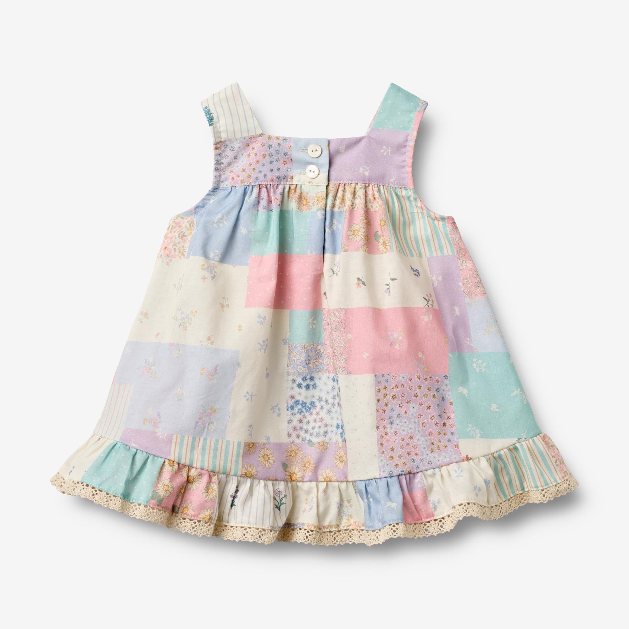 wheat-kleid-ayla-babykleid-patchwork-flowers-bio image 2
