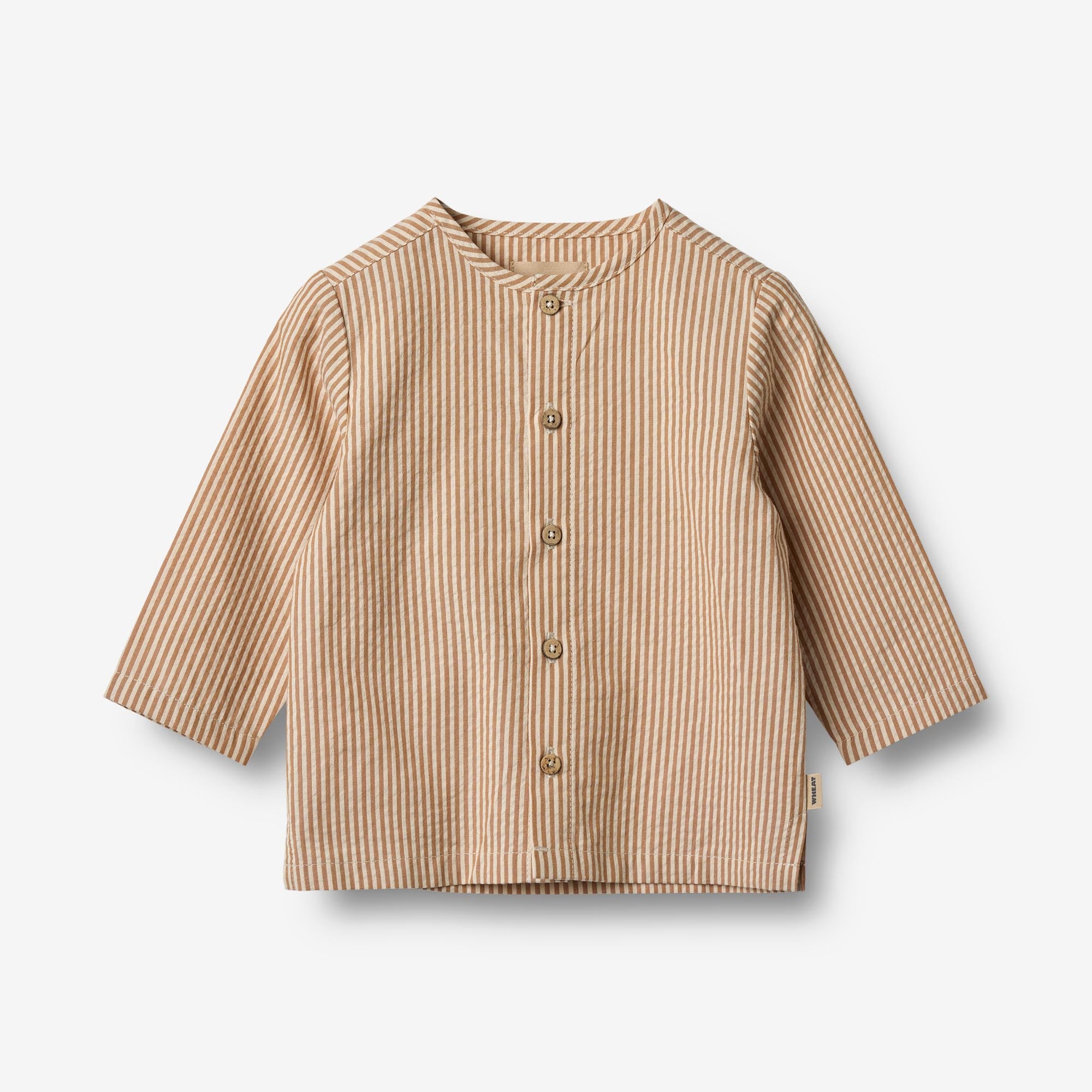wheat-shelby-hemd-caramel-stripe-bio-baumwolle-baby image 1