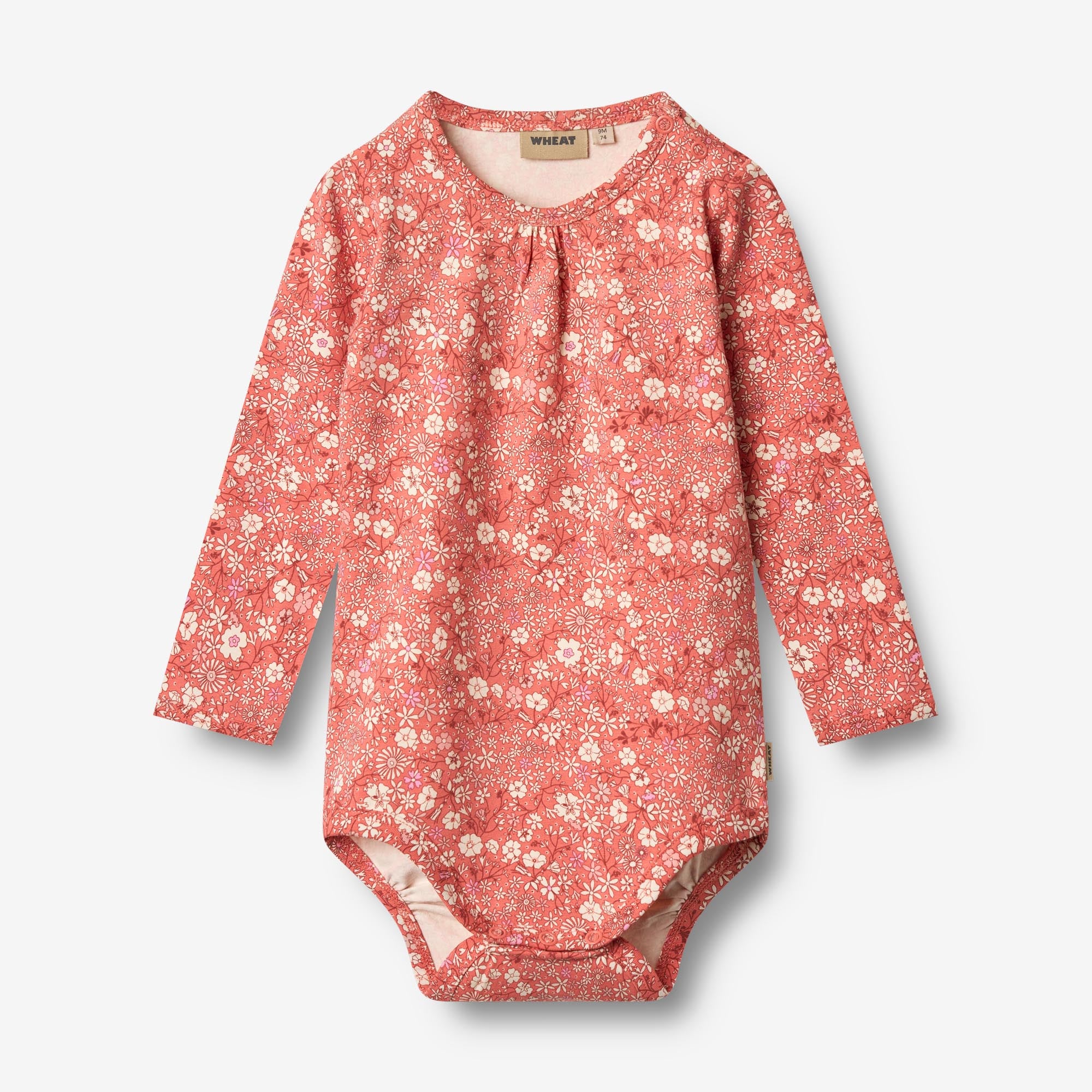 wheat-liv-langarmbody-coral-flowers-baby-bio image 1