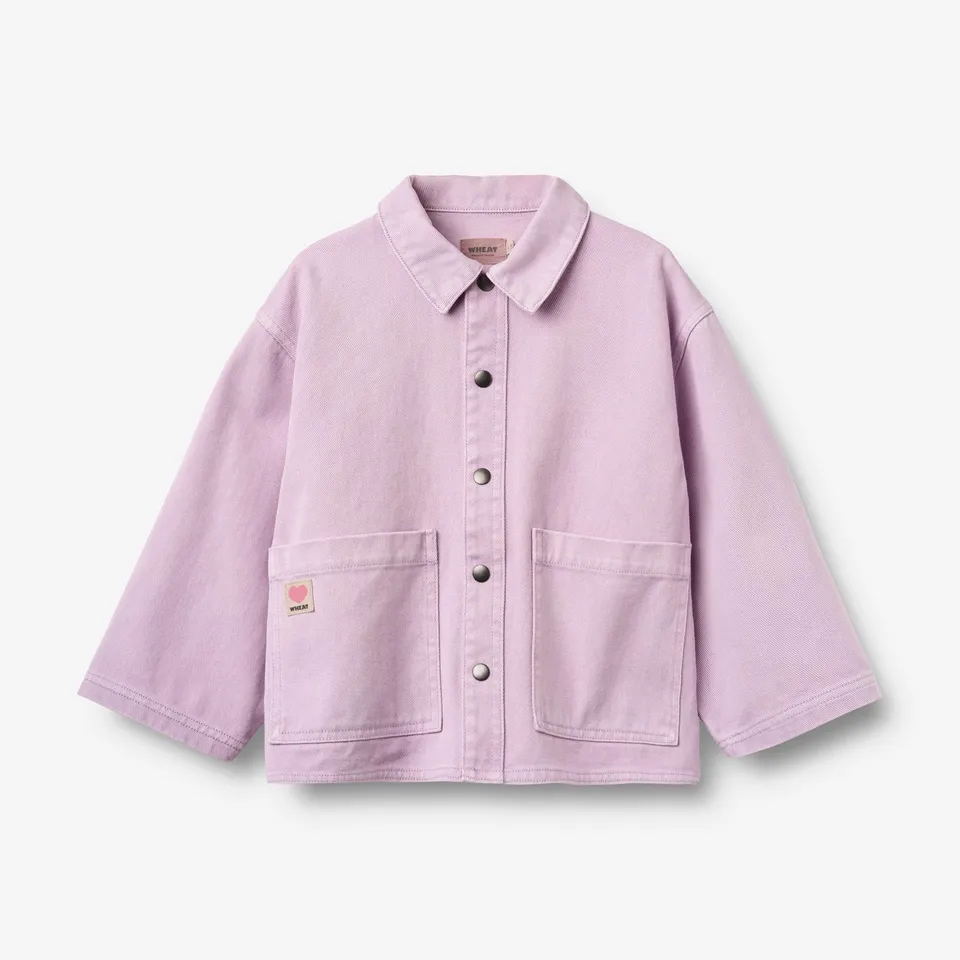 wheat-overshirt-cole-kinderhemd-lavender-glow-bio-baumwolle image 1
