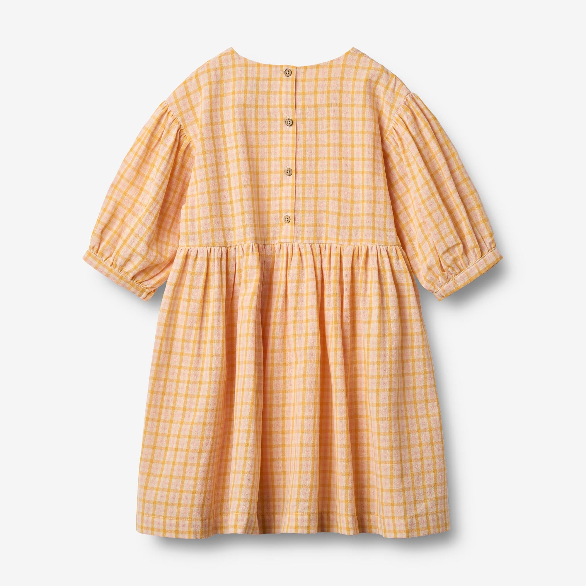 wheat-magda-kleid-langarm-yellow-check-bio-baumwolle image 3