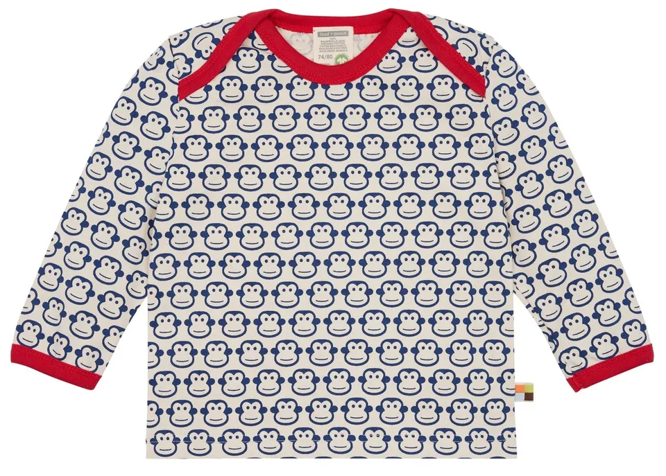 loud-proud-classics-shirt-langarm-affen-kinder-shirt-ultramarine-86-92 image 1