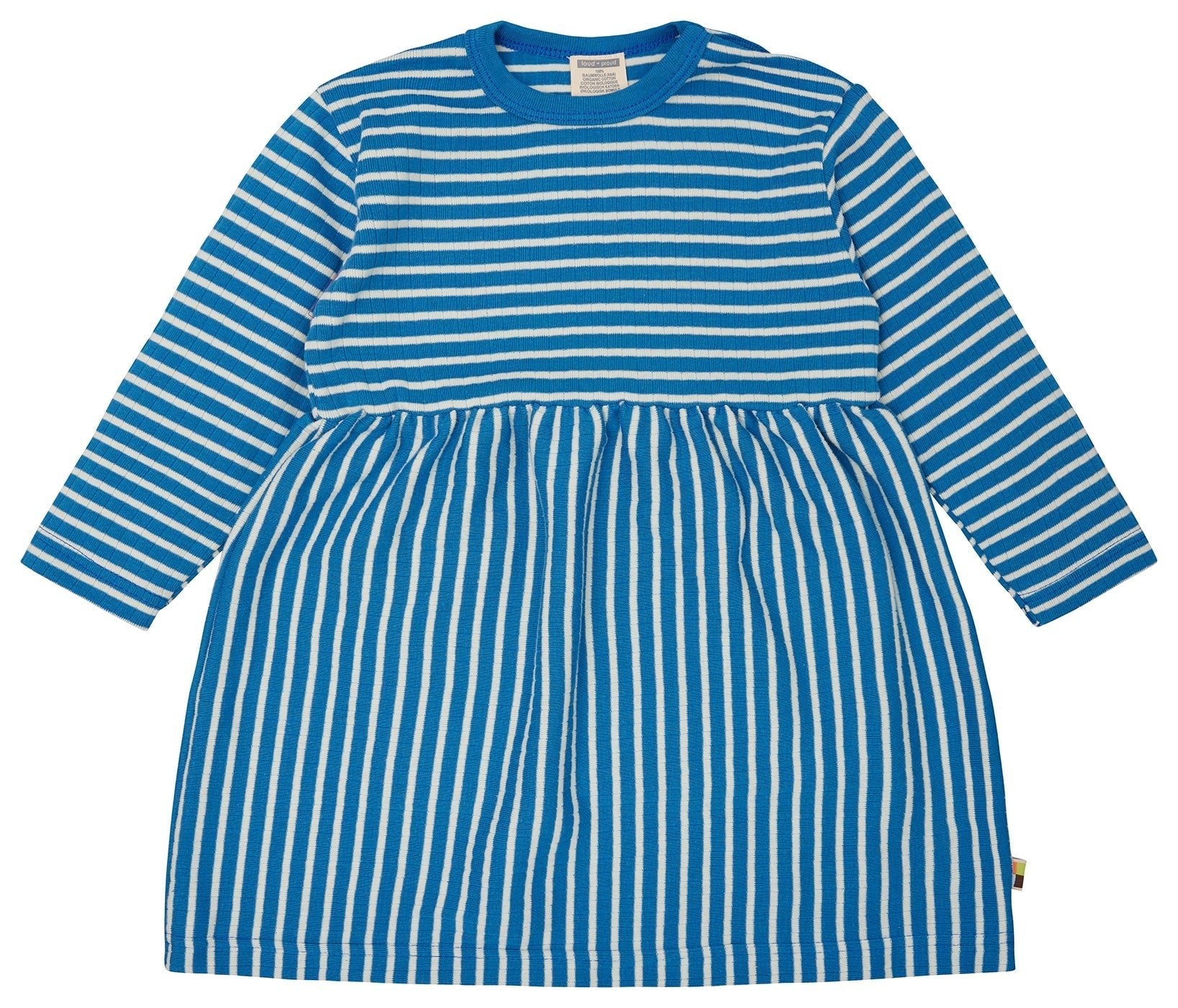 loud-proud-classics-kleid-langarm-gestreift-mit-rippe-azur-86-92 image 1