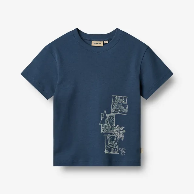 wheat-clothing-t-shirt-s-s-ben-kinder-t-shirt-blue-waves-bio image 1