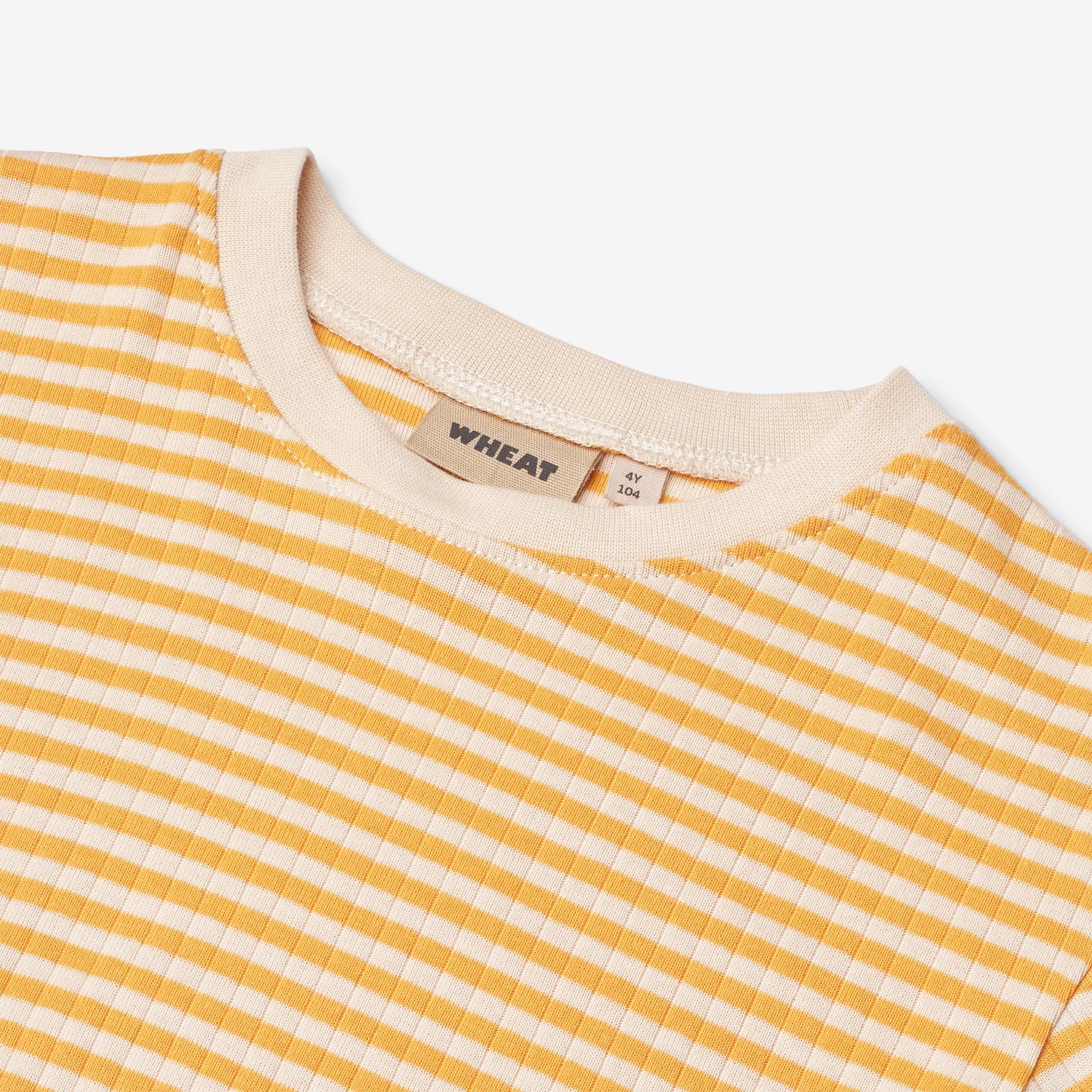 wheat-fabian-t-shirt-kurzarm-kinder-yellow-rib-stripe-bio image 4