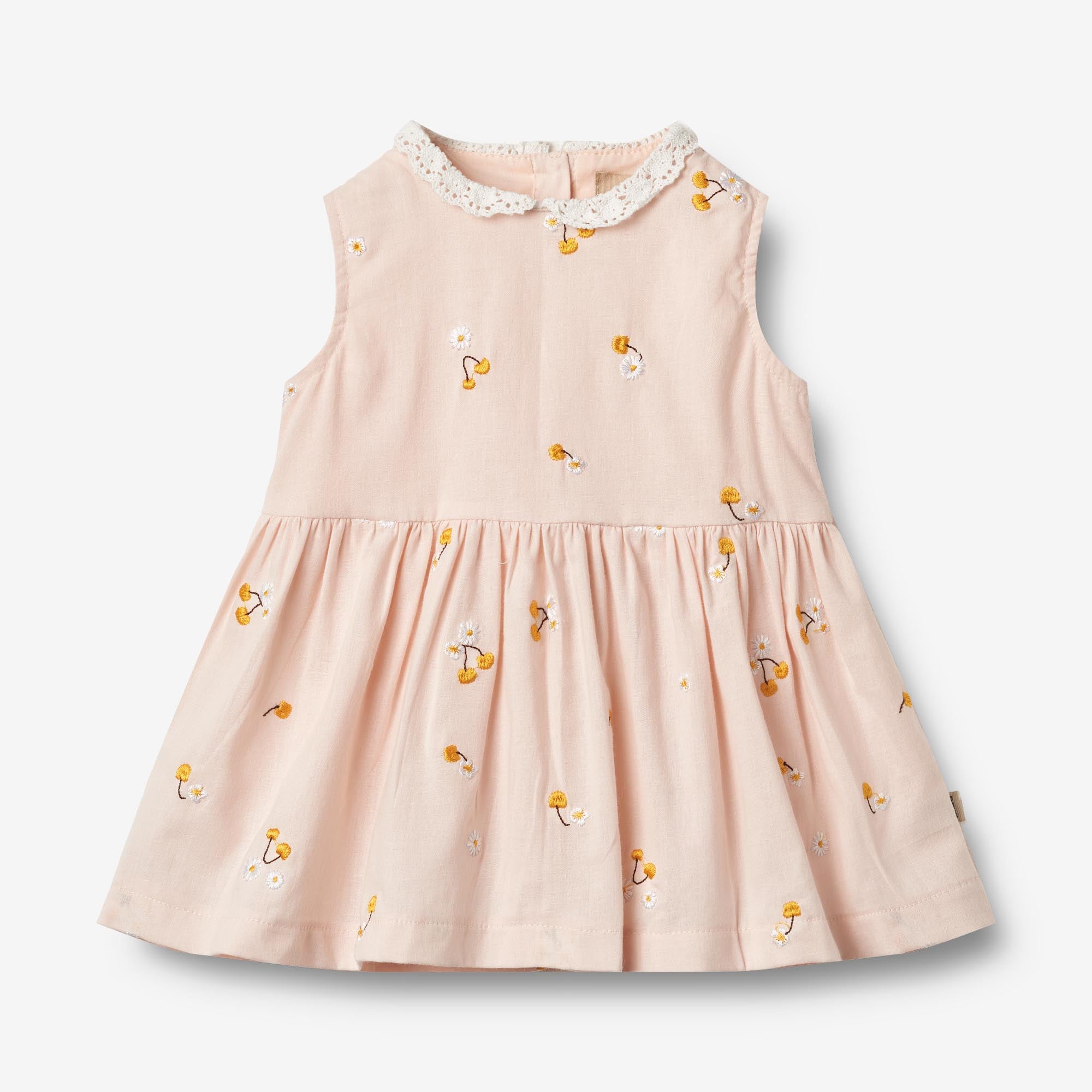wheat-elma-kleid-powder-yellow-cherries-babykleid-kirschen-bio image 1