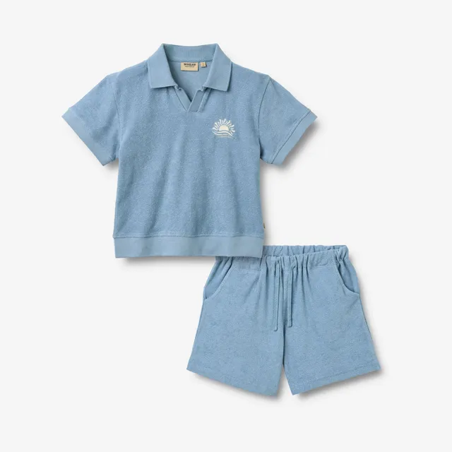 wheat-marlo-polo-set-faded-denim-shorts-bio image 1