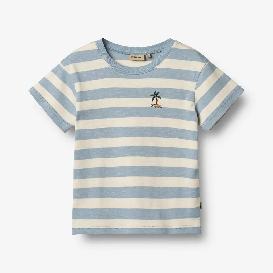 wheat-liam-t-shirt-calm-blue-stripe-gr-110-bio image 1