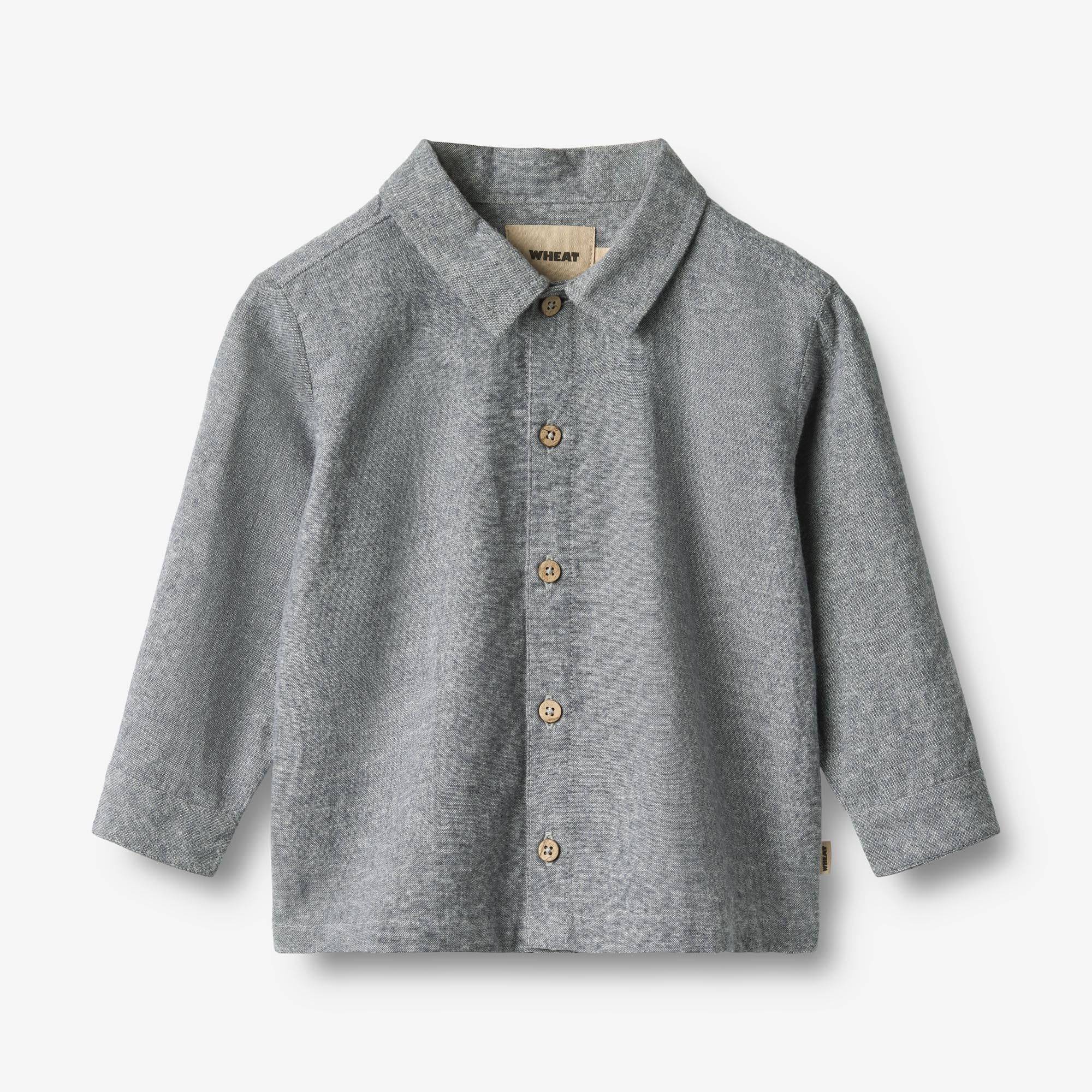wheat-oscar-hemd-dark-blue-chambray-bio-baumwolle-baby image 1