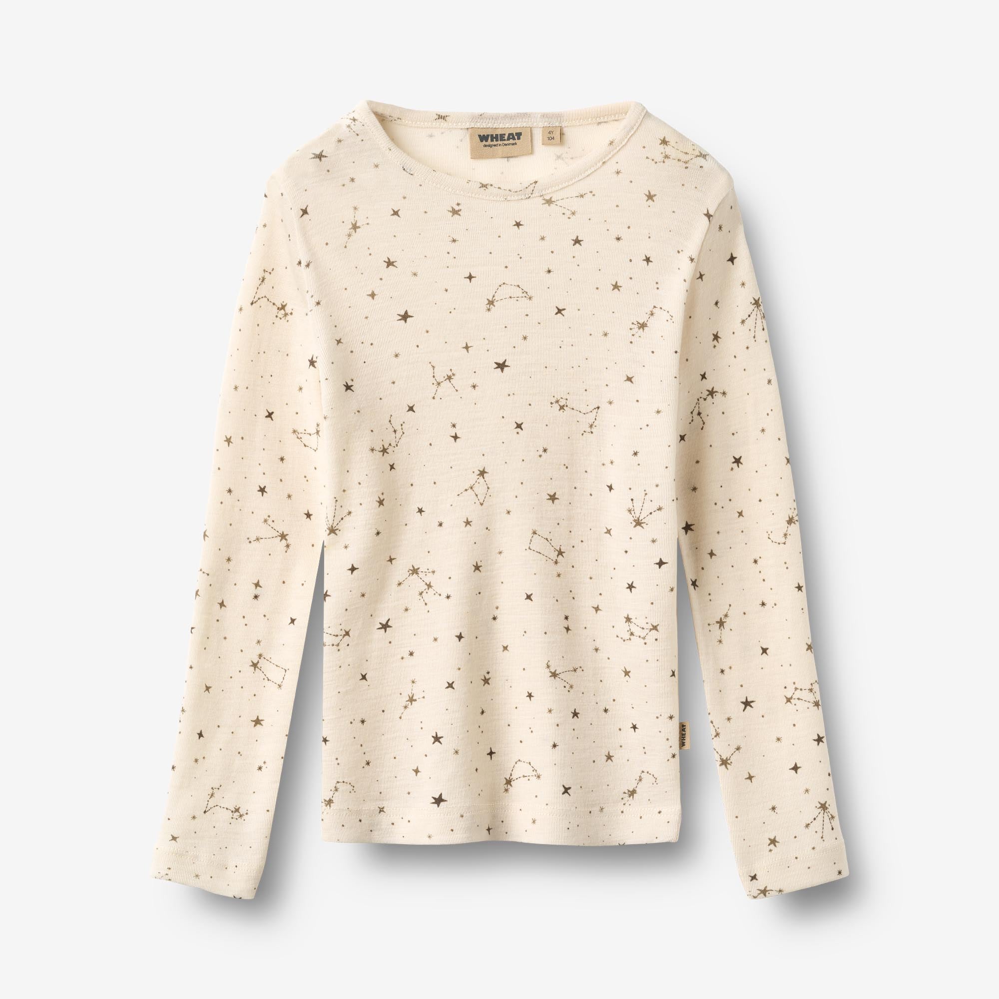 wheat-alfie-woll-shirt-eggshell-stars-langarm-merinowolle image 1