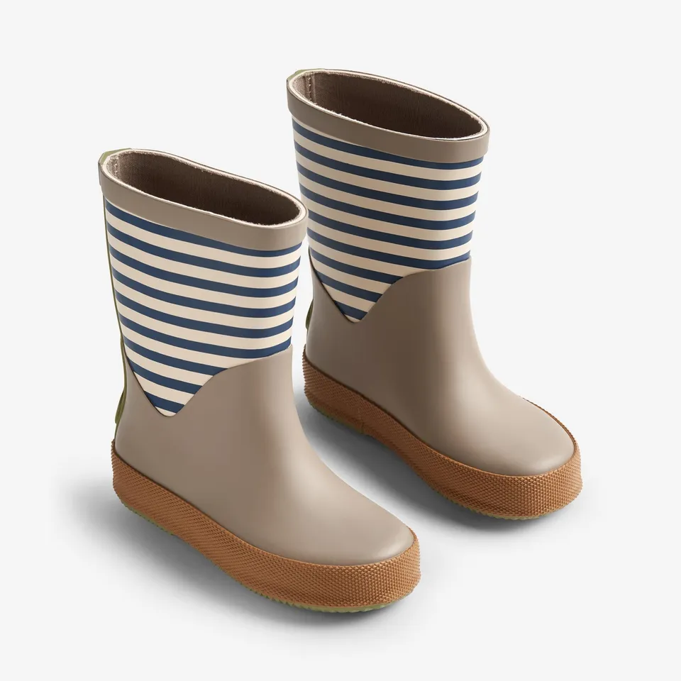 wheat-rubber-boot-juno-gummistiefel-blue-stripe-naturkautschuk image 1