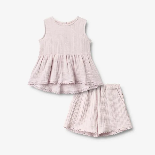 wheat-eileen-top-shorts-set-purple-light-flowers-bio-baumwolle image 1