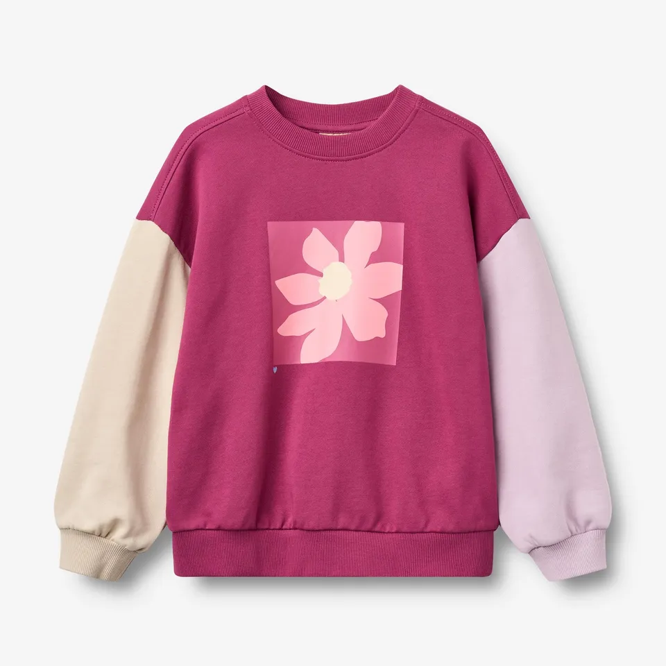 wheat-sweatshirt-elliot-pullover-magenta-bio-baumwolle image 1