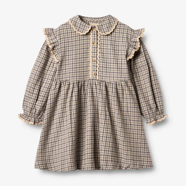 wheat-alissa-kleid-blue-check-bio-baumwolle-langarm image 1