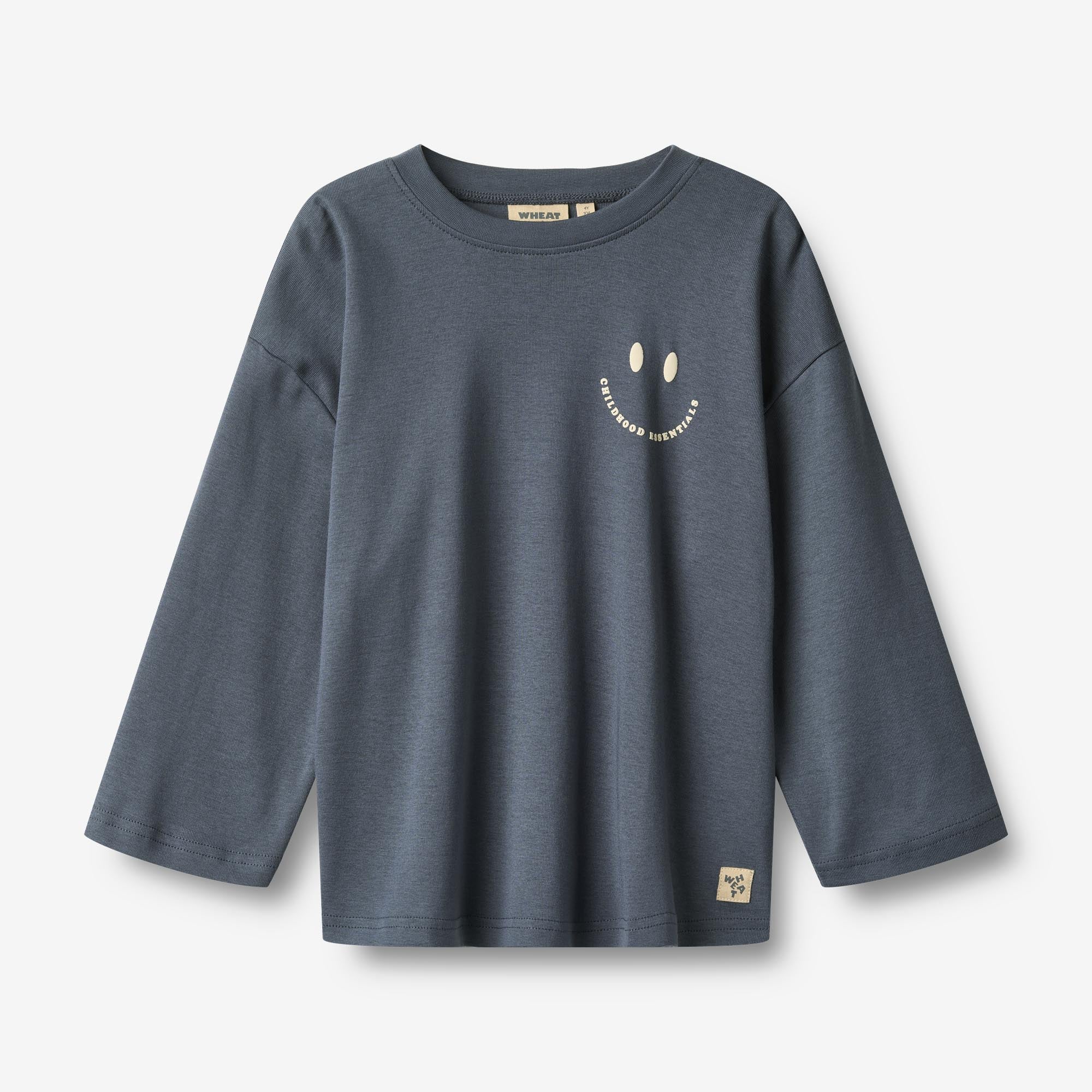 wheat-langarmshirt-axe-print-t-shirt-greyblue-bio-baumwolle image 1