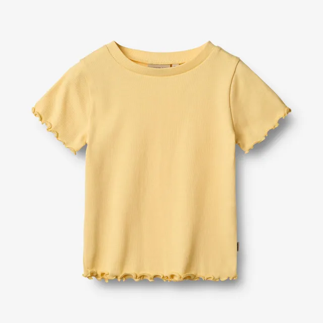 wheat-alicia-rippen-t-shirt-kinder-golden-yellow-bio-baumwolle image 1