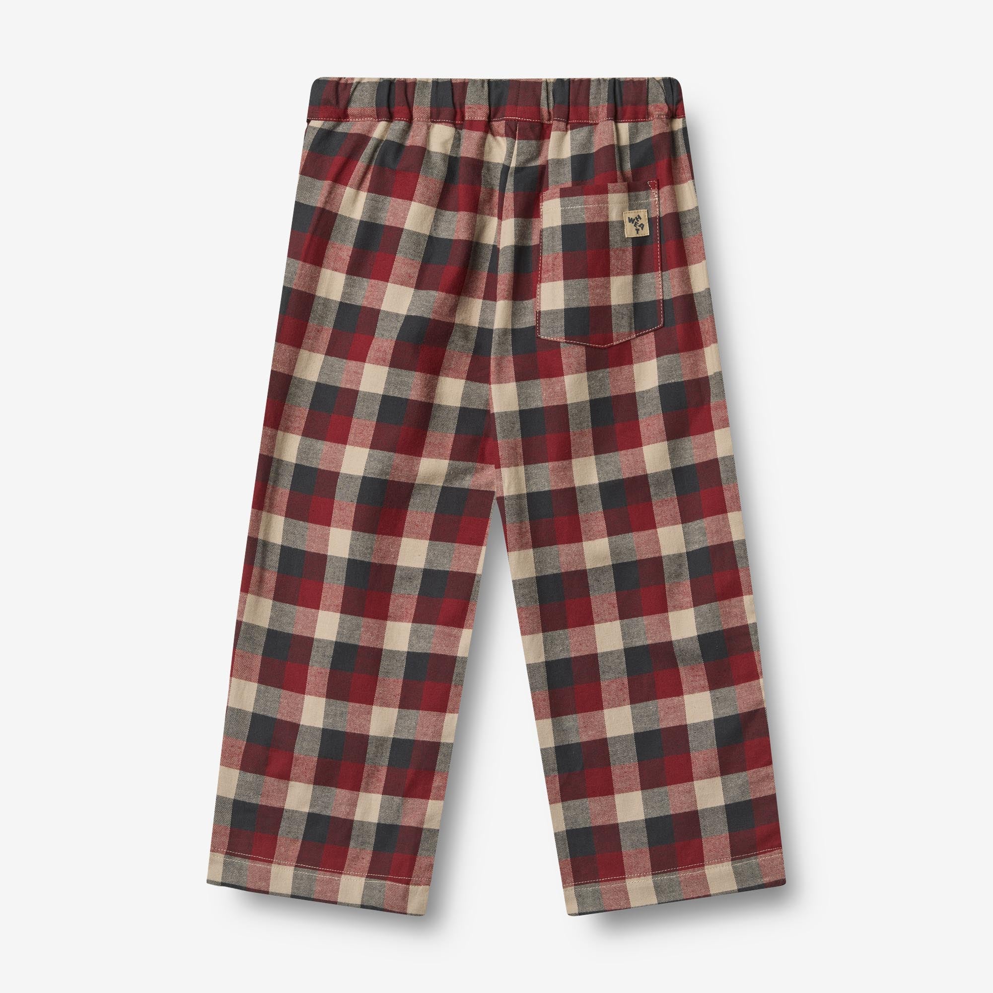 wheat-sasha-kinderhose-red-blue-check-bio-baumwolle image 3