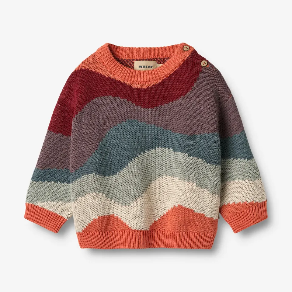wheat-knud-jacquard-pullover-baby-bio-baumwolle-multi image 1