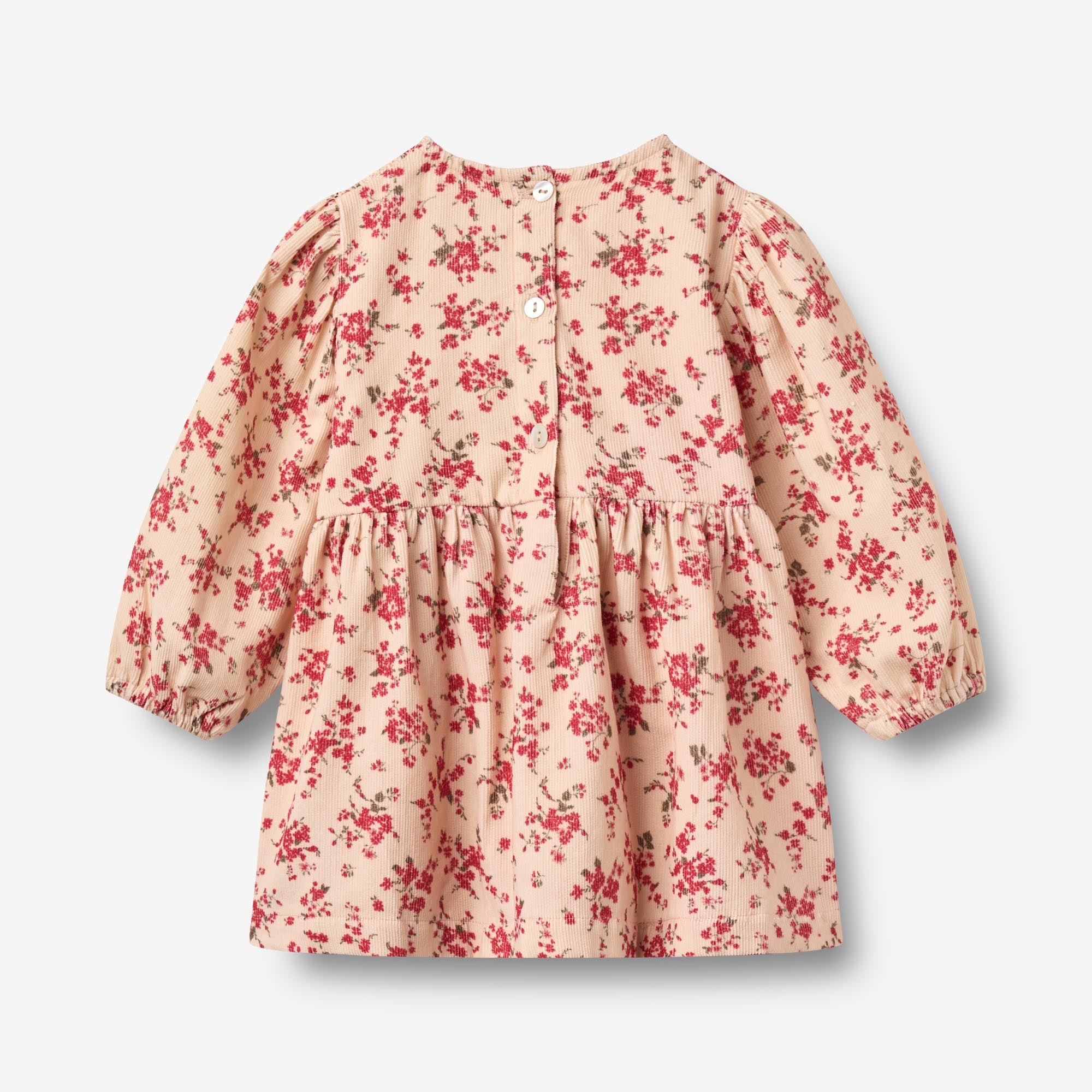 wheat-clothing-dress-sylvia-kleid-almond-peach-flowers-bio-cord image 2