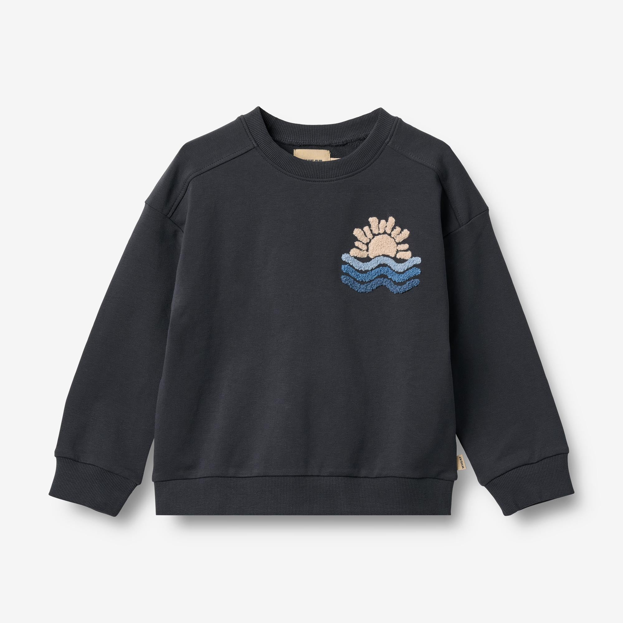 wheat-clothing-sweatshirt-sander-kinder-sweatshirt-navy-bio-uni image 1