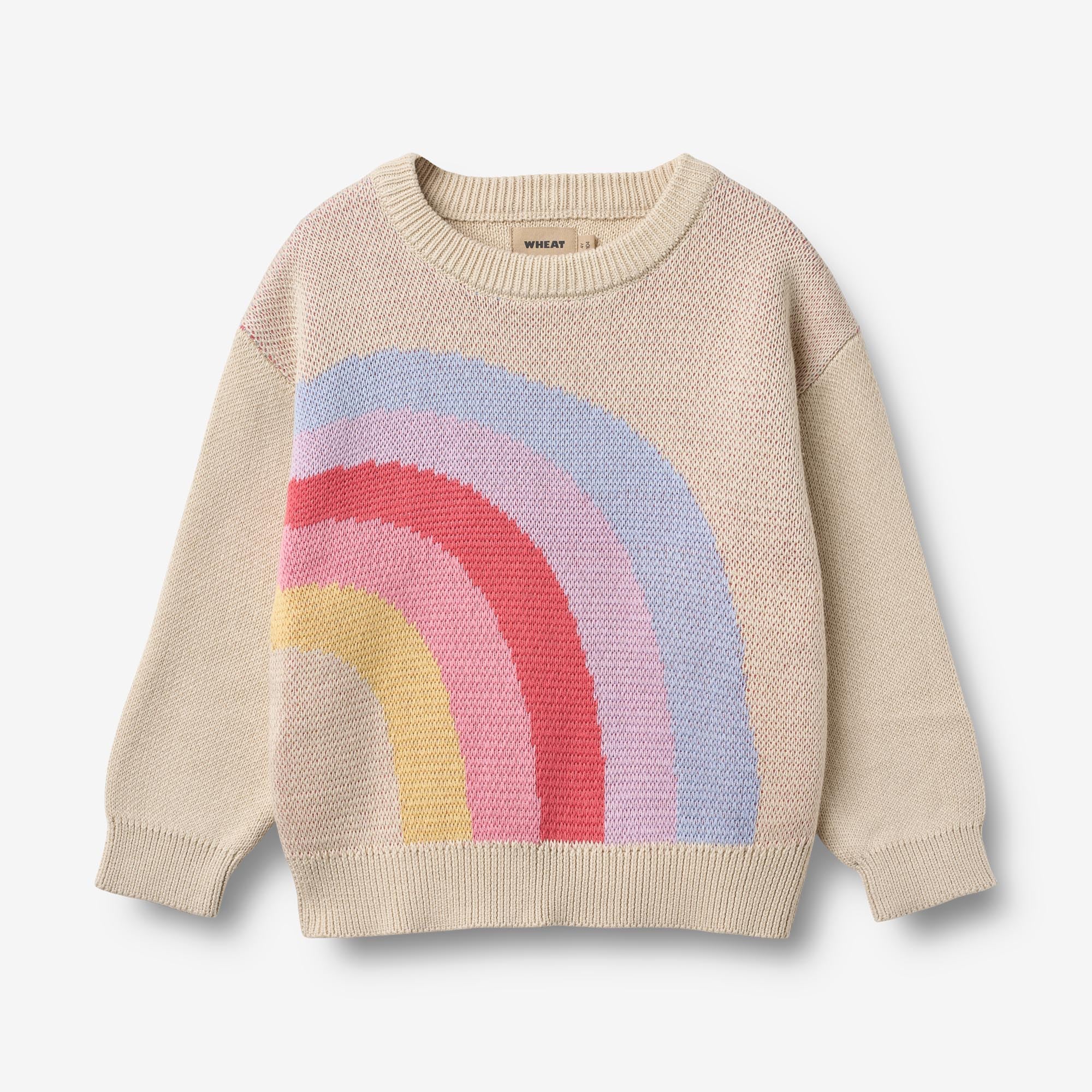 wheat-clothing-jacquard-pullover-solveig-kinder-pullover-rainbow-bio image 1