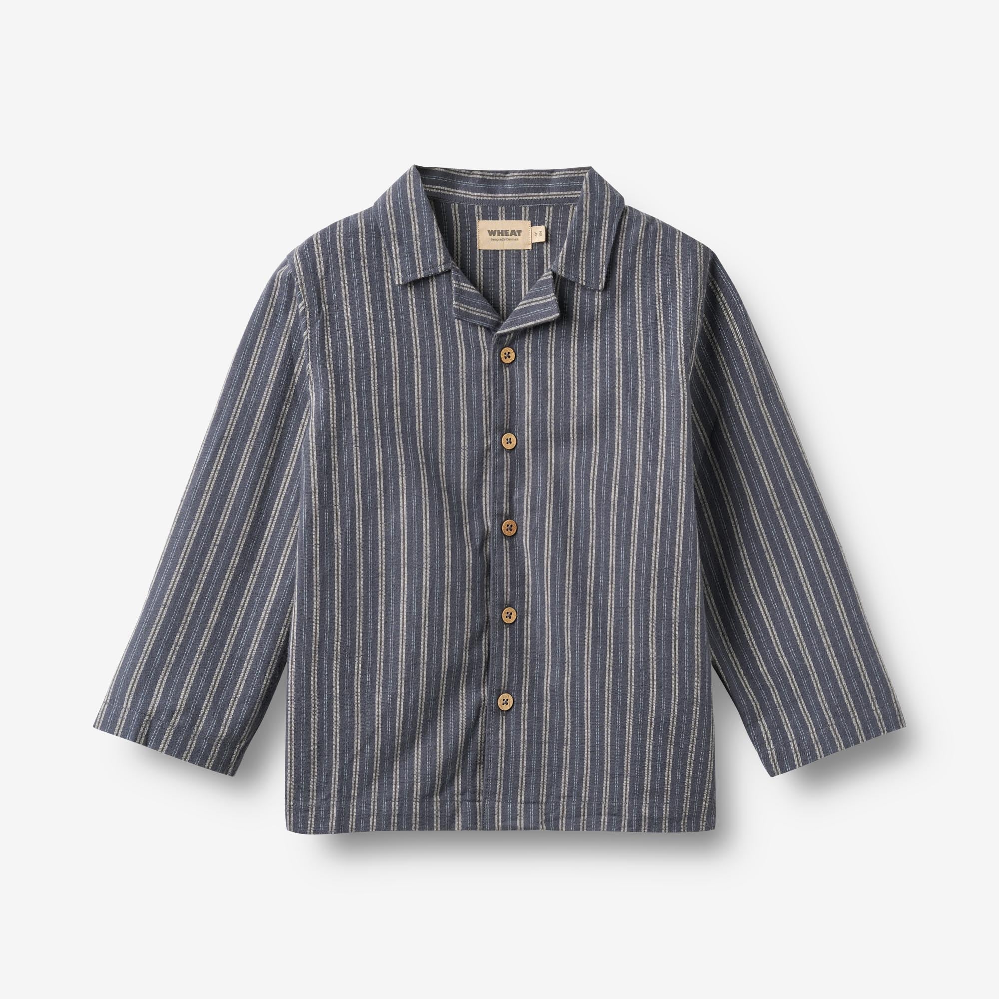 wheat-madison-pyjama-kinder-blue-holiday-stripe-bio image 5