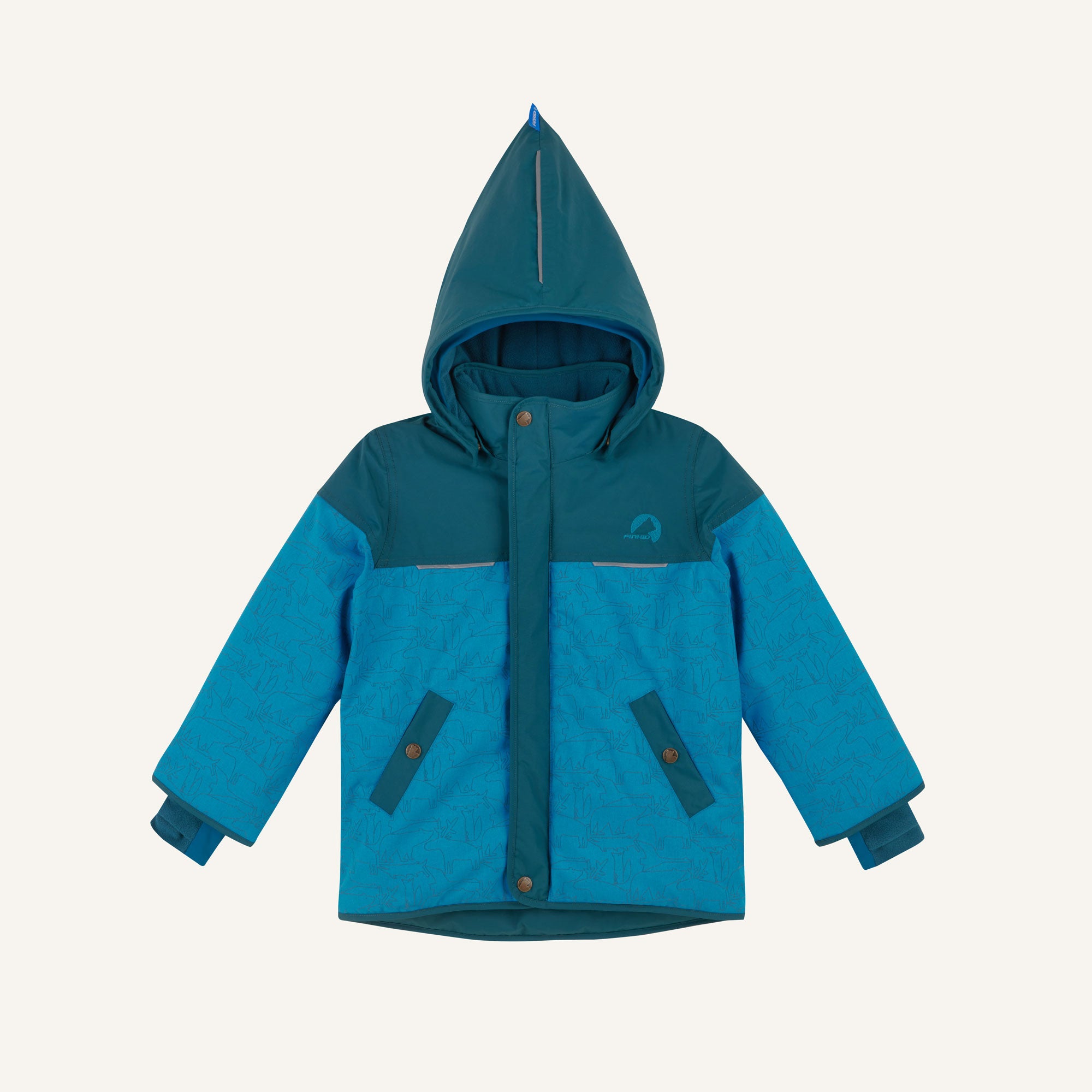 finkid-husky-koira-ice-winterparka-kinder-real-teal-navy-wasserdicht image 6