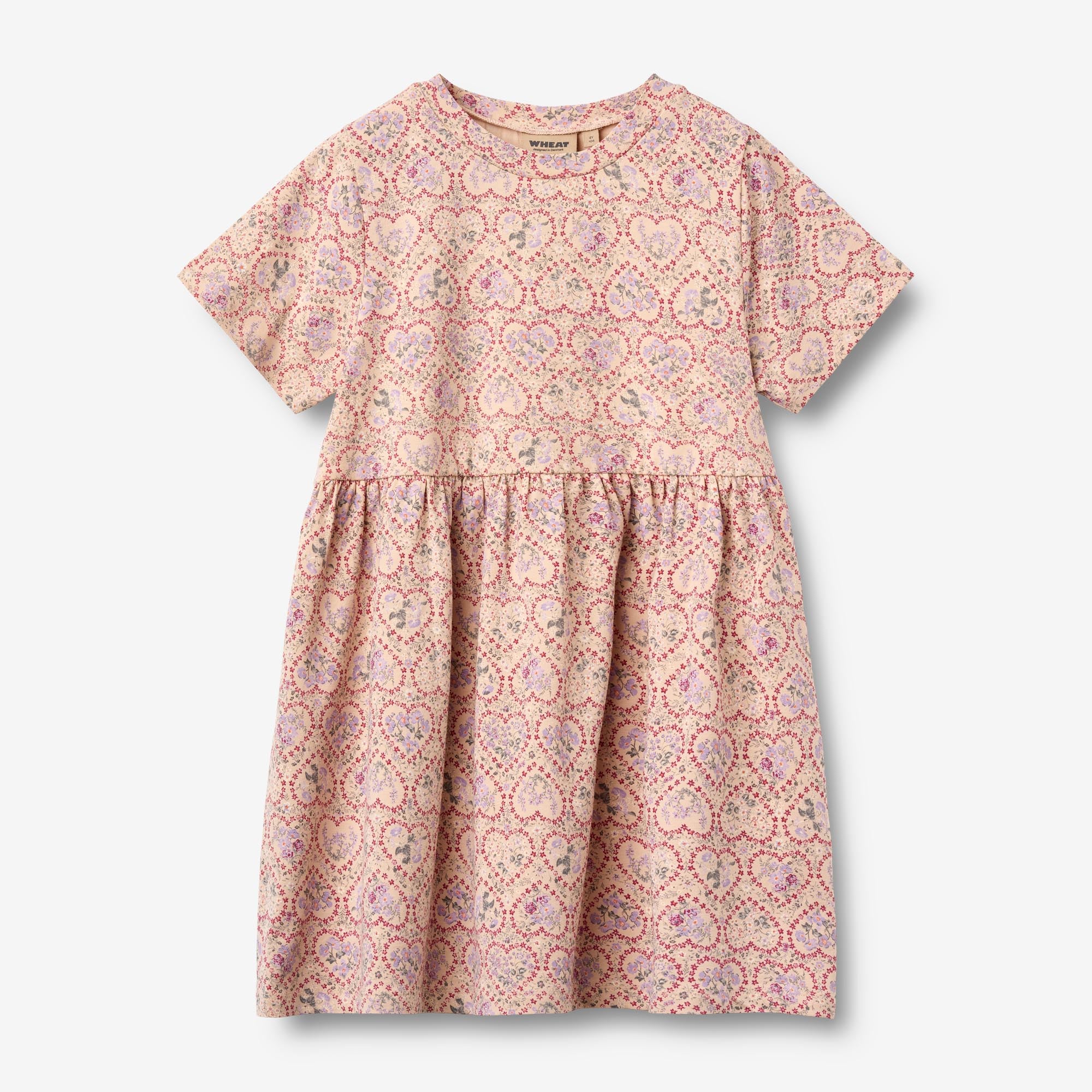 wheat-anna-jerseykleid-m-dchen-magenta-heart-flowers-bio-baumwolle image 1