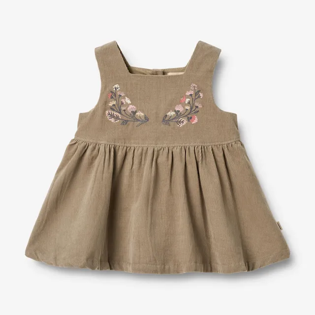 wheat-mirna-pinafore-kleid-grey-stone-cord-bio image 1