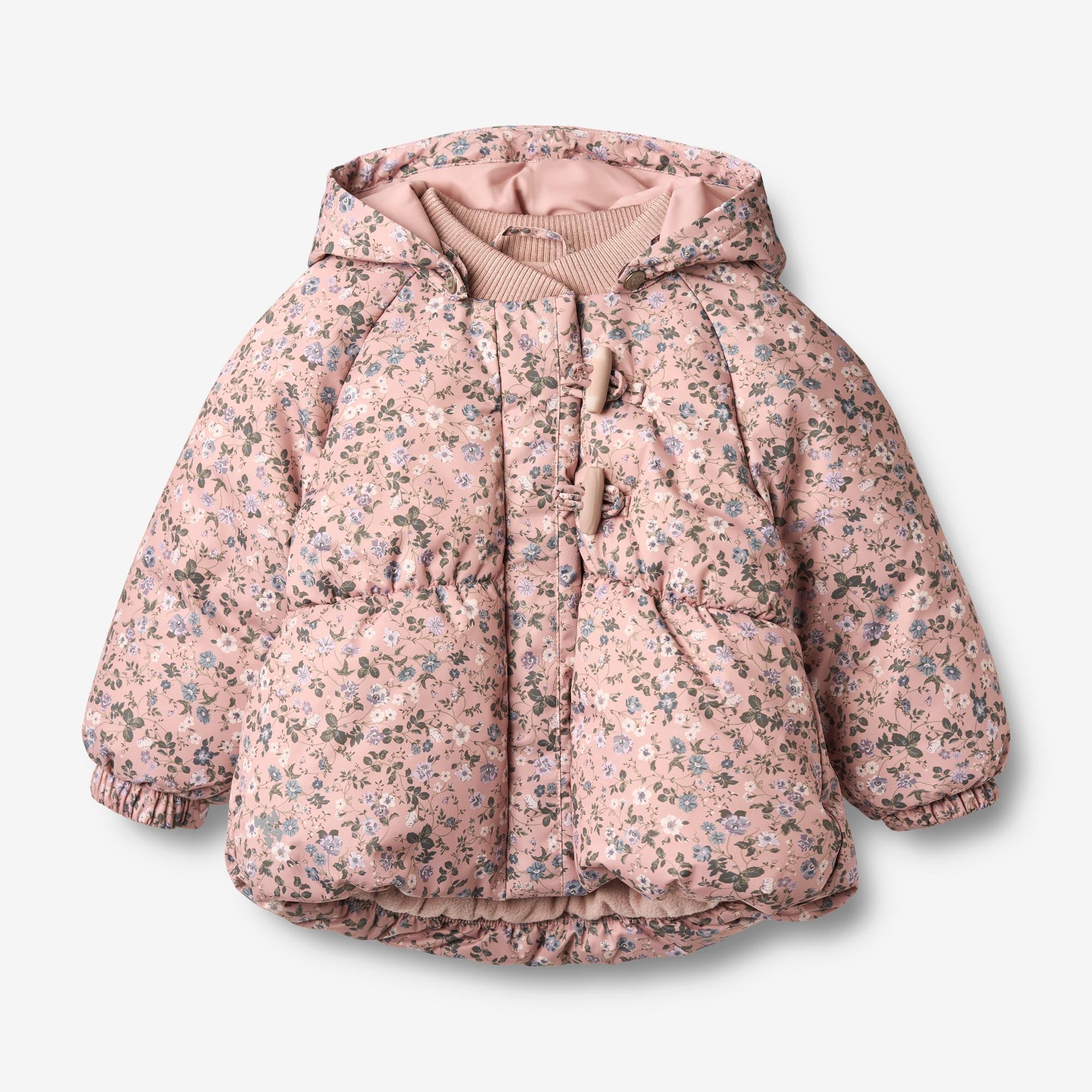 wheat-olga-puffer-jacke-baby-rose-powder-flowers-fleece image 2