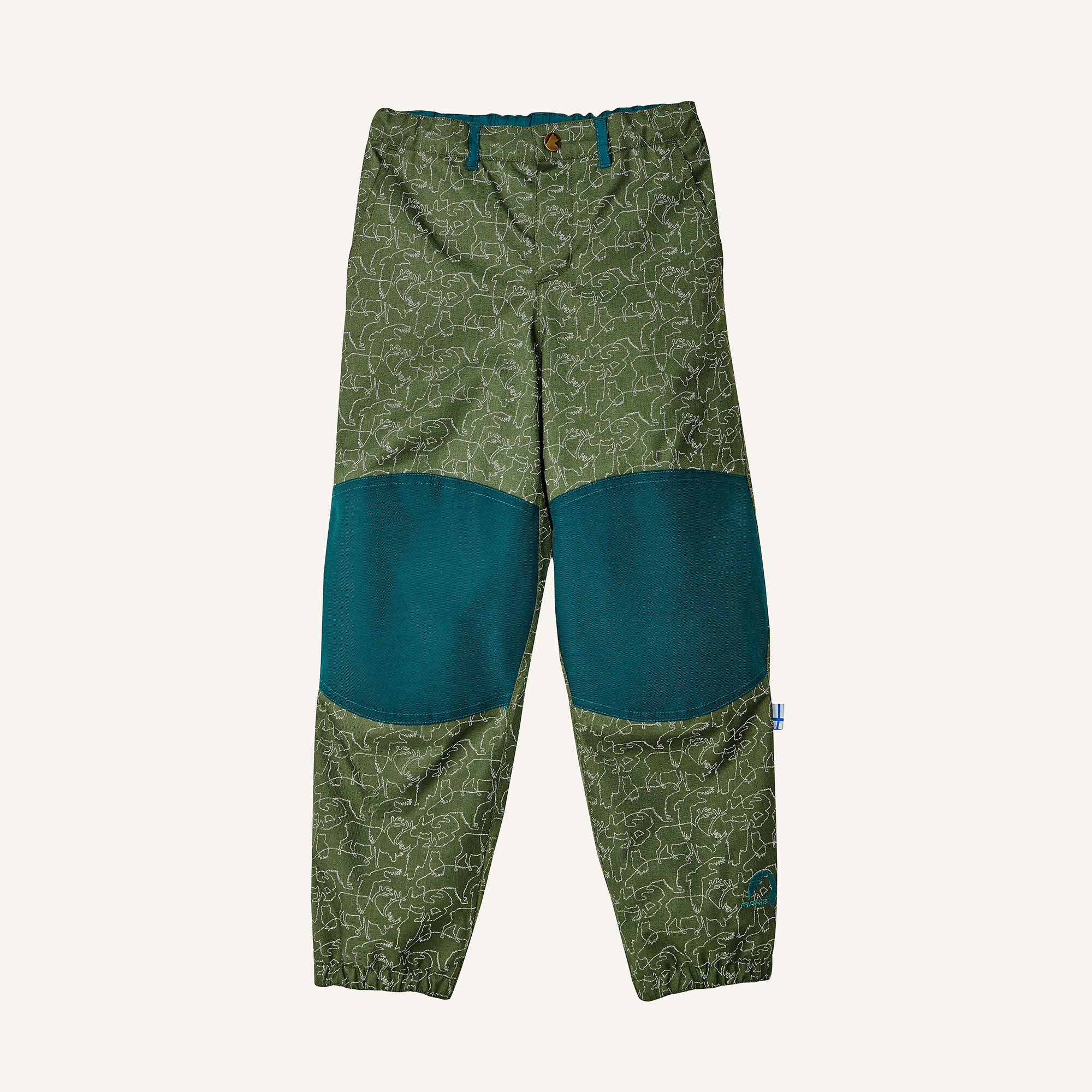 finkid-husky-latuli-ice-outdoorhose-kinder-real-teal-navy-fleece image 4