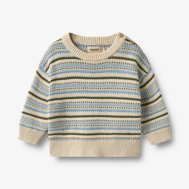 wheat-harlow-pullover-offwhite-jacquard-bio-baumwolle image 1